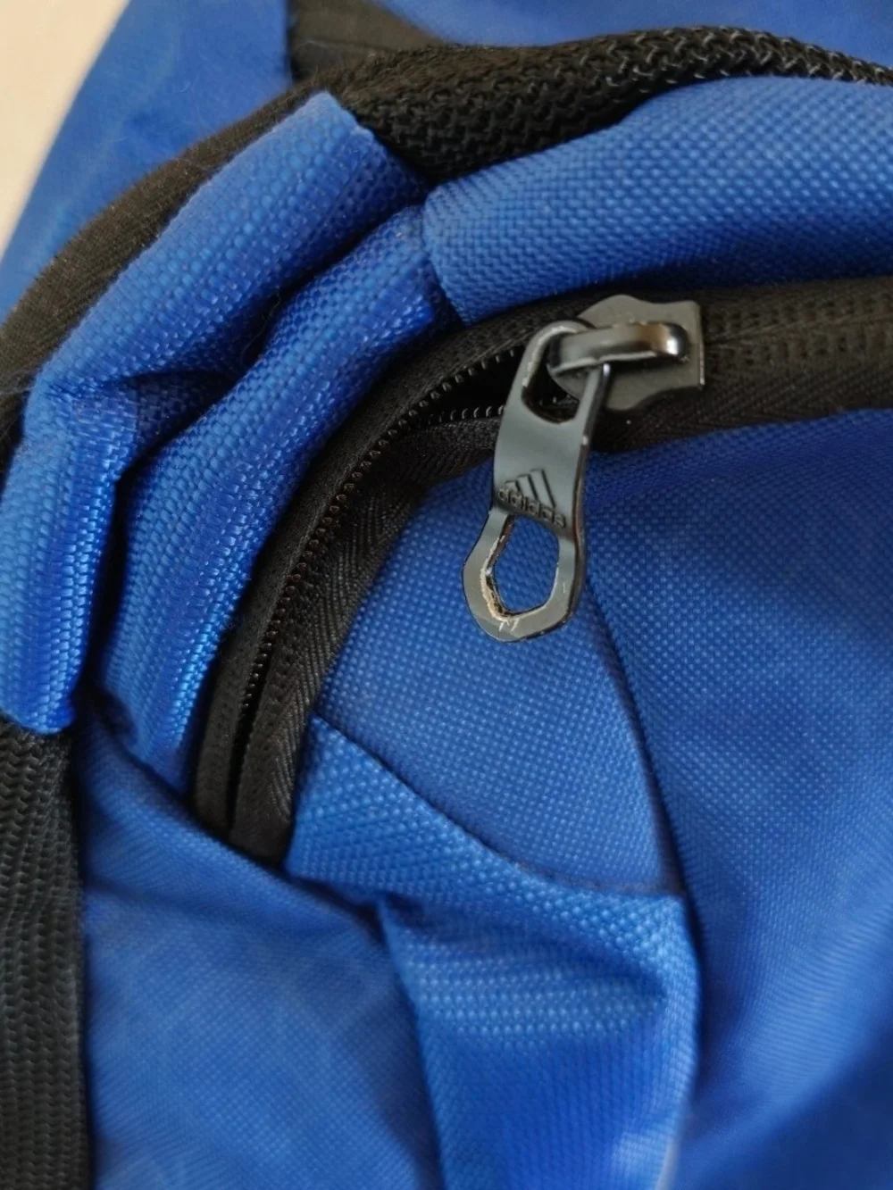 Adidas Load Spring Blue/Black Polyester Backpack with Chest Straps, Many Pockets